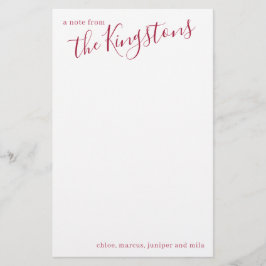 Skriptbok för Scarlen Family Namn Brevpapper