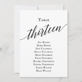 SkriptBordsnummer 13 för svart Elegant Inbjudningar