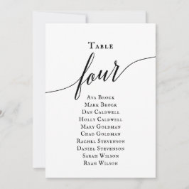 SkriptBordsnummer 4 för svart Elegant Inbjudningar