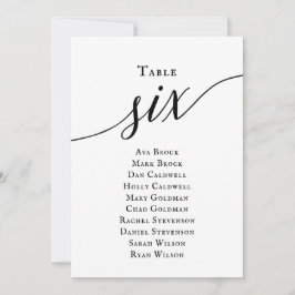SkriptBordsnummer 6 för svart Elegant Inbjudningar