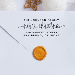 Skriptbrev God jul & Family Namn Stämpel