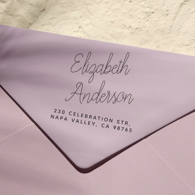 Skriptbrev Namn & Returadress Självfärgande Stämpel (Rubber Stamp Mock-up)