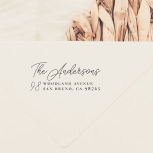 Skriptbrevsfamiljen Namn & dörrnummer Självfärgande Stämpel