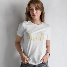 Skriptbrid för snyggt Guld Tee Shirt