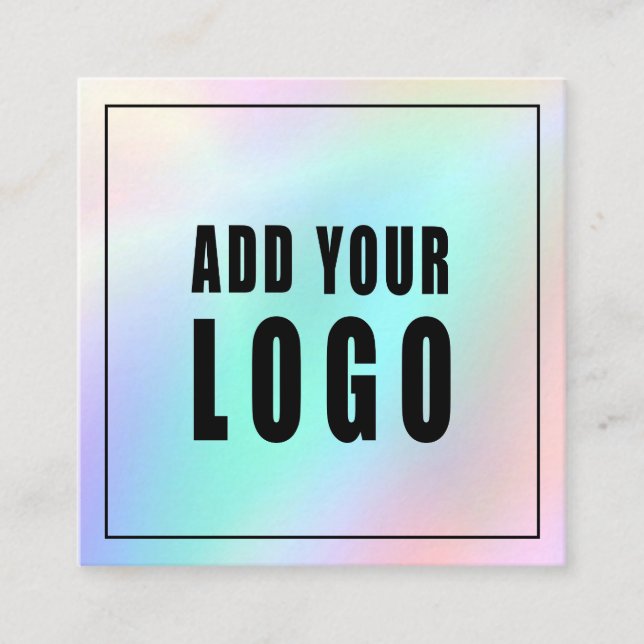 Skriptbussar för klassholografisk glitter-elegant fyrkantigt visitkort (Framsida)