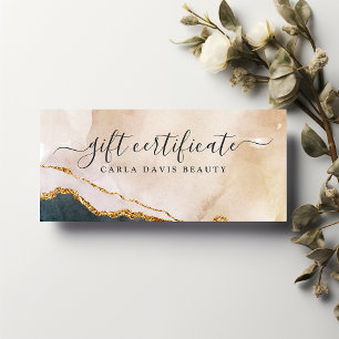 Skriptcertifikat Watercolor Rosa Black Gift Certif