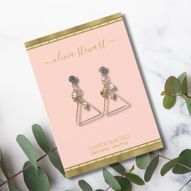 SkriptChic Ro Guld Juelry Earring Visning Visitkort (Skapare uppladdad)