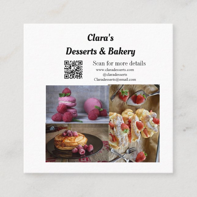 Skriptdetaljer för namn läggs till på restaurangen fyrkantigt visitkort (Framsida)