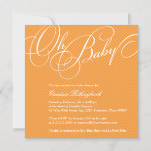 Skriptdiagram i Apricot Baby Shower-inbjudan Inbjudningar