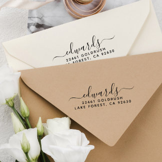 Skriptens efternamn Modern Minimalistisk Returadre Stämpel