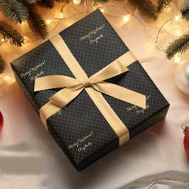 Skriptet anpassningsbar Black Modern Check Mönster Presentpapper