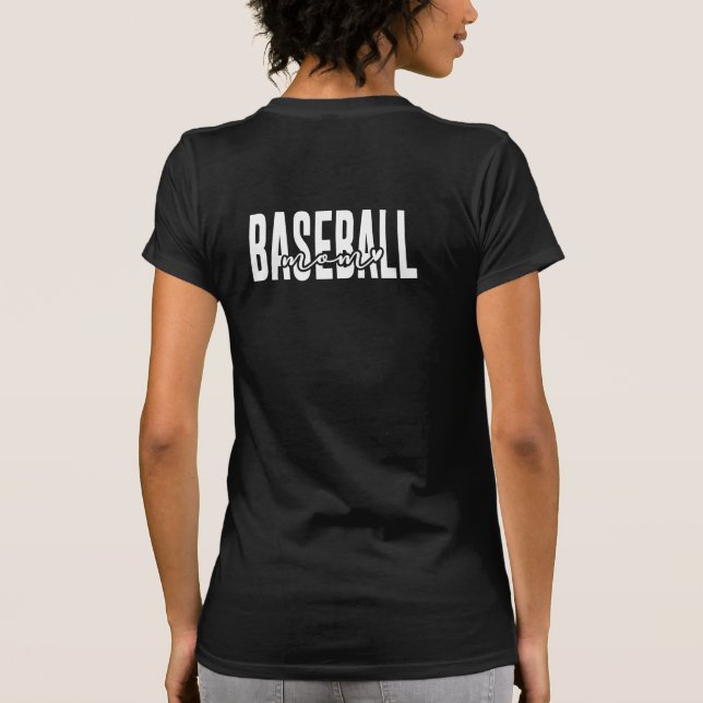 Skriptet Baseball Mamma Bella & Canvas Black T Shirt (Baksida)