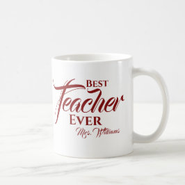 Skriptet Best Teacher Alltid Burgundy Typography N Kaffemugg