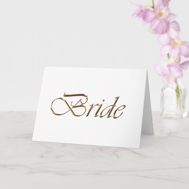 Skriptet Bride Elegant guld chic white bord ställe Kort (Orkide)