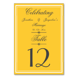 Skriptet Bröllop i Finare i Rustic Chic Warm Gult Bordsnummer