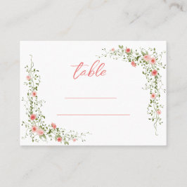 Skriptet Bröllop i rosa ros i botaniska Elegant Placeringskort