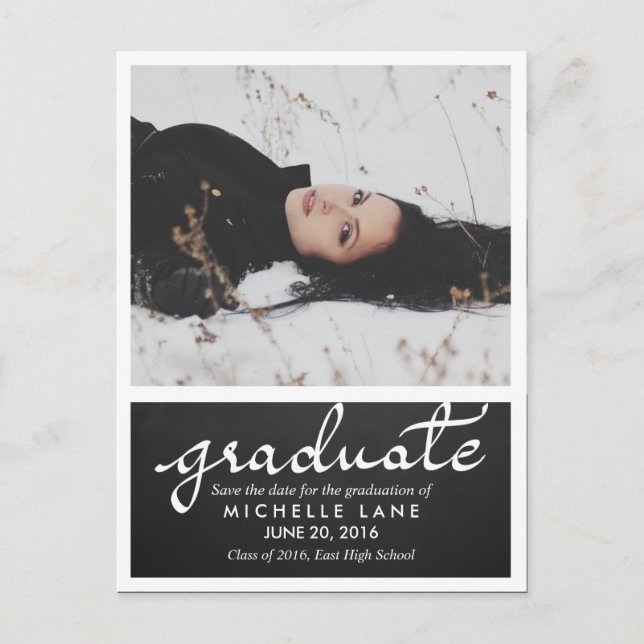 Skriptet Chalkboard Student sparar datumfotot Meddelande Vykort (Framsida)