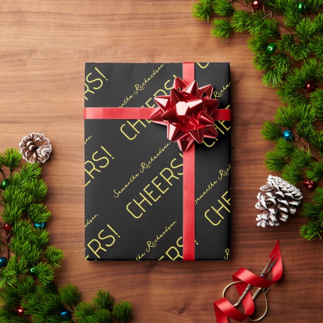 Skriptet elegant Black Guld Namn Presentpapper (Julgåva)