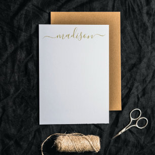 Skriptet elegant Clean Guld Typography Namn Anteckningskort