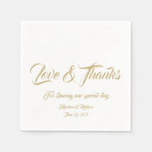 Skriptet elegant guld anpassningsbar Kärlek & Tack