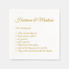 Skriptet elegant guld par Roligt Facts bröllop Pappersservett