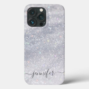 Skriptet elegant Silver Glitter Anpassat namn