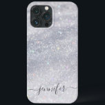 Skriptet elegant Silver Glitter | Anpassat namn<br><div class="desc">Lägg till en liten bit gnistra till din iPhone 13 Pro Max med det här elegant silver glitter-skriptnamnet fodral. Personlig med ditt namn i en elegant skriptdesign, det här telefonfodralet erbjuder både stil och skydd. Perfekt för dem som kärlek en aning glamor på sina apparater.</div>