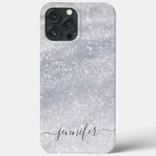 Skriptet elegant Silver Glitter Anpassat namn