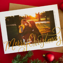 Skriptet Gold Foil God jul Leting Photo