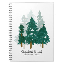 Skriptet Gräs Skogen Namn i Rustic Watercolor Anteckningsbok