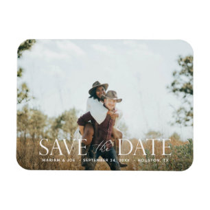 Skriptet H Modern 2 Photo Save the Date Magnet