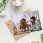 Skriptet H Modern Photo Save the Date Inbjudningar<br><div class="desc">Få dina gäster på humör för bröllop med din moderna chic Skriptet H Modern Foto & calligraphy sparar datuminbjudan. vågrät/liggande i orientering.</div>