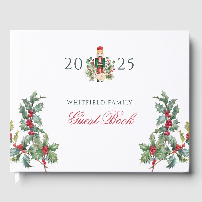 Skriptet Helgdag Nutcracker Red Berries Gästböcker (Framsida)