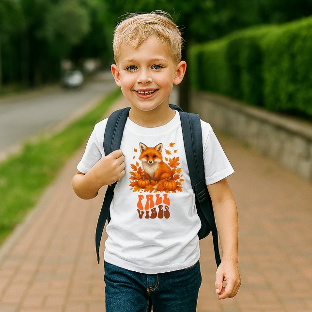 Skriptet Höstfox och Fall Vibes T Shirt (Skapare uppladdad)