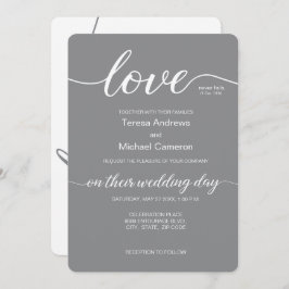 Skriptet kärlek typography Elegant bröllop Inbjudningar