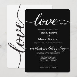 Skriptet kärlek typography Elegant bröllop Inbjudningar