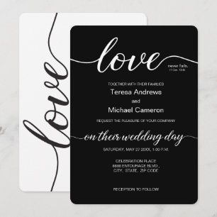 Skriptet kärlek typography Elegant bröllop Inbjudningar