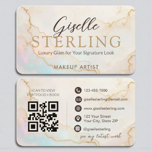 Skriptet Luxury Makeup Artist Pearl Opal Guld Visitkort