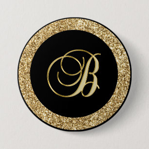 Skriptet Monogram B elegant guld Knapp