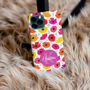 Skriptet Monogram Modern Poppy Blommönster Namn