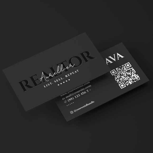 Skriptet Mortgage Realtor Broker-kol Visitkort (Mortgage Realtor Broker Black Script Modern Business Card
)