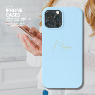 Skriptet Namn i iphone case för blek Blue Personli