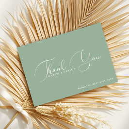 Skriptet Personligt bröllp för minimal Grönt Tack Kort