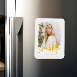 Skriptet Preppy Gult Photo Studenten Magnet