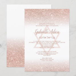 Skriptet ro guld glitter är gigantiskt vitt Bat mi Inbjudningar