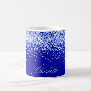 Skriptet Royal blå glitter-miniatyrbilder namn Kaffemugg