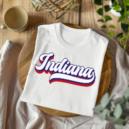 Skriptet T-Shirt för indiana Red White och Blue Vi