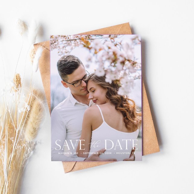 Skriptet V Modern 2 Photo Save the Date Inbjudningar (Skapare uppladdad)