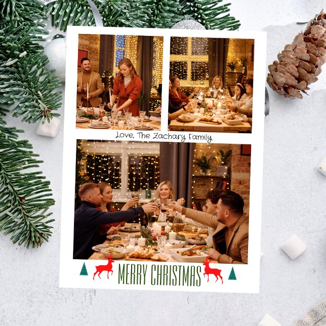 Skriptfamilj 3-foto för Jul-helgdagar Helg Vykort (Skapare uppladdad)