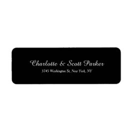 Skriptfamiljen Bröllop Black Kreativ Push  Returadress Etikett